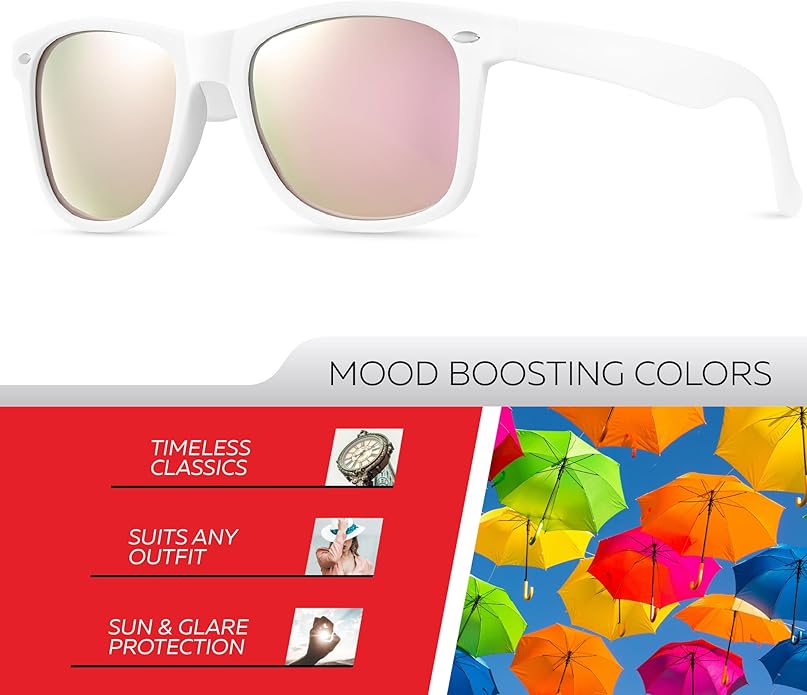 Retro Rewind Polarized Sunglasses for Men and Women - UV Protection Classic Sun Glasses