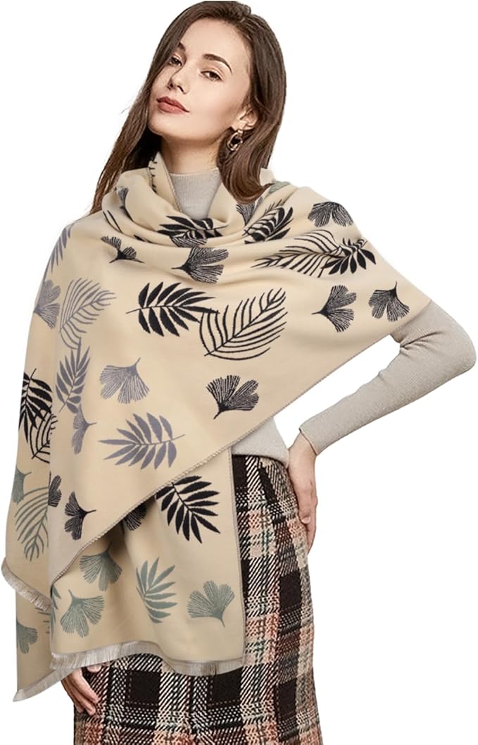 EXTREE Scarfs for Women Pashmina Silky Shawl Wrap for Evening Dressing Blanket Open Front Poncho Cape