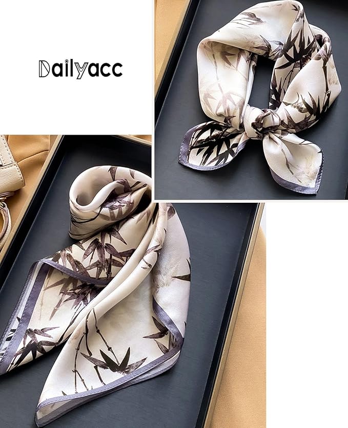 Dailyacc Hair Bandanas Scarf For Women Lightweight Fashion Neck Silk Satin Head Scarves For Sleeping Handbags Scarf