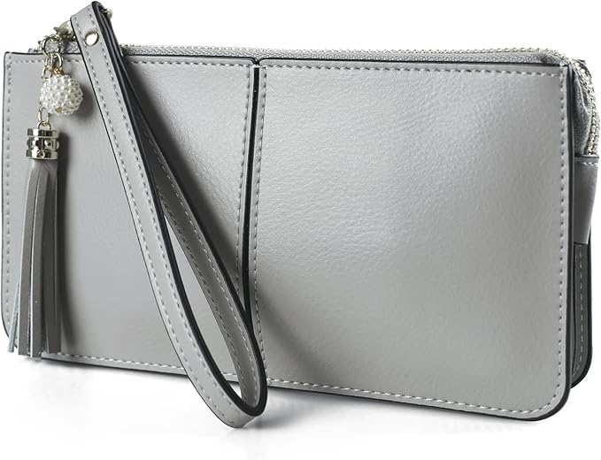befen Genuine Leather Wristlet Clutch for Women Ultra-Slim Ladies Credit Card Holder Wallet Purses with RFID Protection