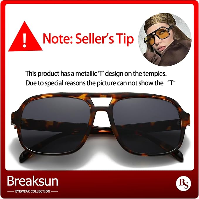 Retro Aviator Sunglasses for Women Men Trendy Classic 70s Square Aviator Sun Glasses Vintage Shades