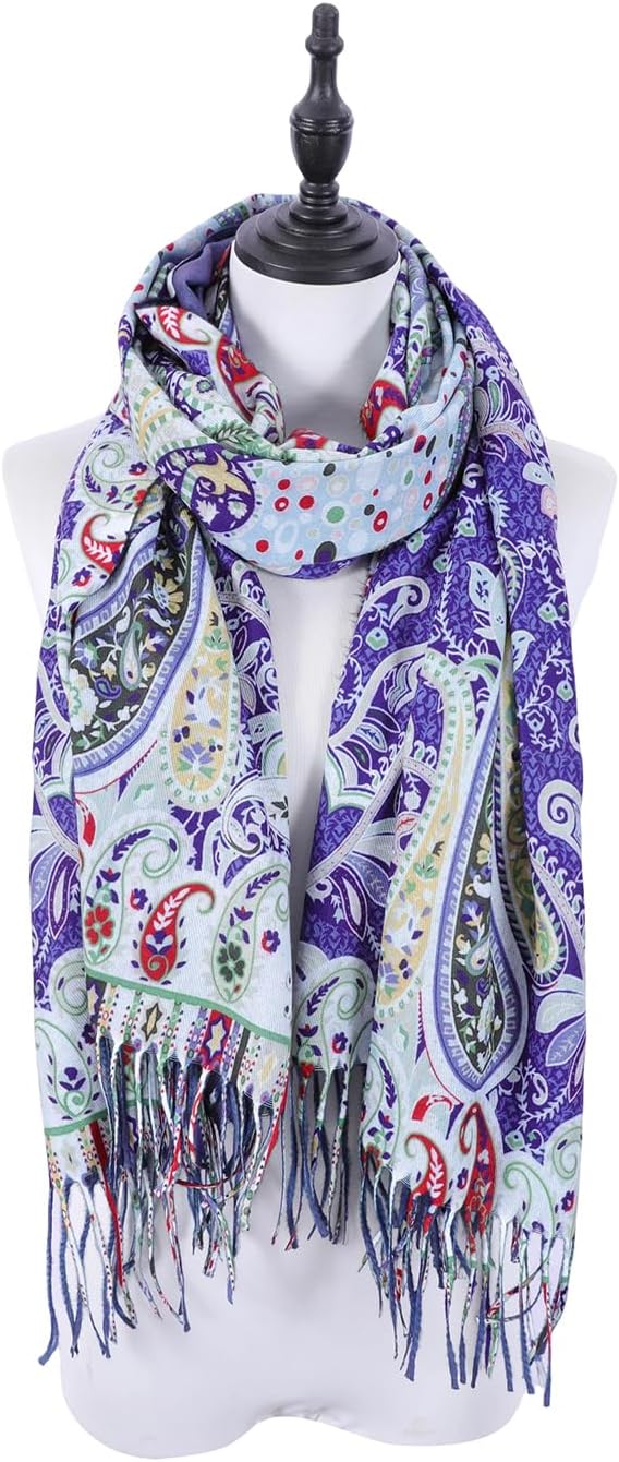 Scarf Shawl Wraps for Women Pashmina Soft Cashmere Scarf Printed Large Blanket Scarf Warm for Fall Winter