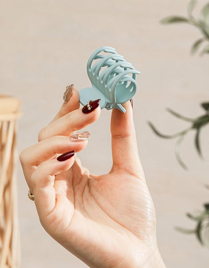 Small Hair Clips for Women Girls, 8 PCS 1.6 Inch Hair Claw Clips for Thin/Medium Thick Hair 4 Style Matte Hair Jaw Clips Non-Slip Tiny Hair Accessories