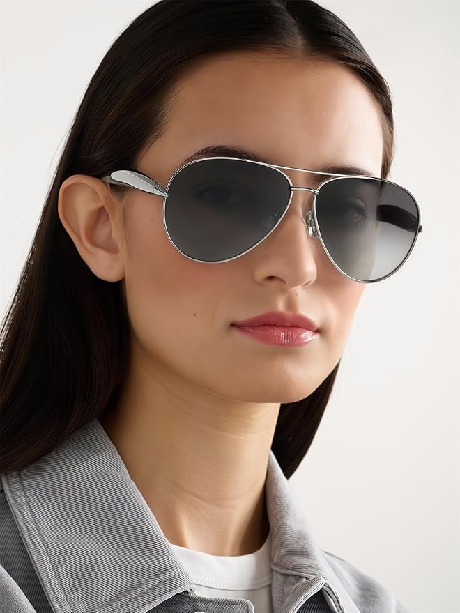 Retro Gold Aviator Sunglasses for Women Men, 2025 Metal Oversized 70s Aviators Sun Glasses