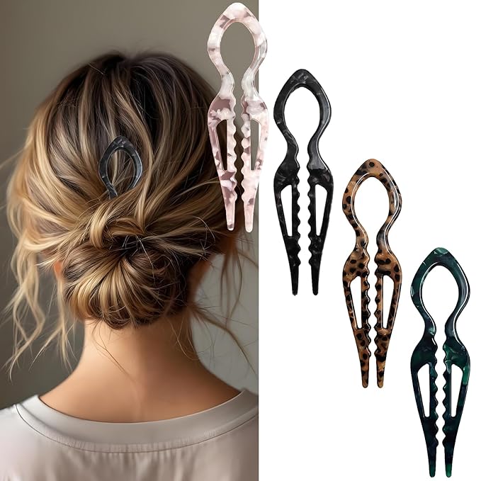 4Pcs Hair Pins for Women - French U Shaped Hair Pins - French Hair Pin - Elegant Women Hair Accessories for Thick Hair