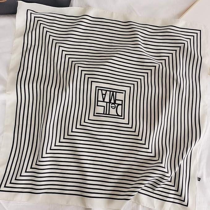 FONYVE Silk Feeling Scarf Medium Square Satin Head Scarf for Women 27.5 × 27.5 inches