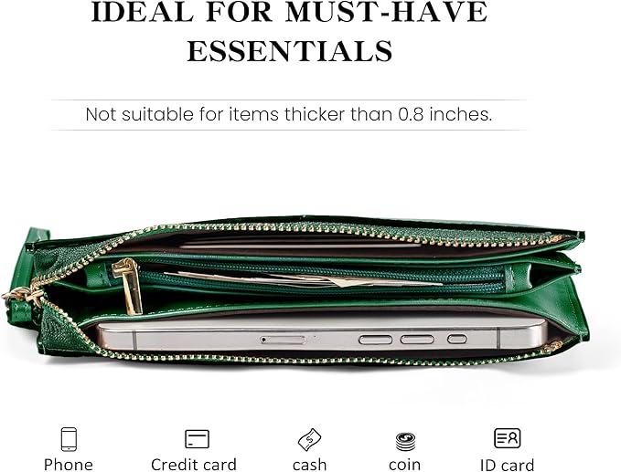 befen Genuine Leather Wristlet Clutch for Women Ultra-Slim Ladies Credit Card Holder Wallet Purses with RFID Protection