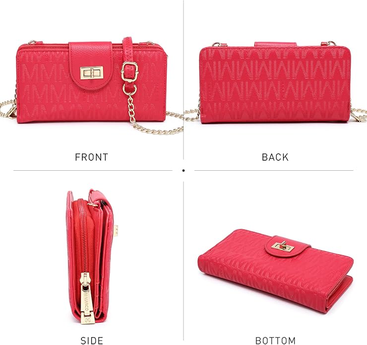 MKP COLLECTION Women Small Crossbody Shoulder Bag Zip Wallet Purse Handbags Clutch Credit Card Holder with Chain Strap