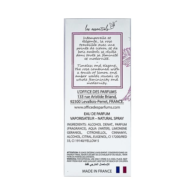 Les Essentiels Rose - Women Perfume - Floral Fragrance - Women's Fragrances with Lemon, Rose, Peony, Raspberry, and Ambered Wood - 2.7 oz