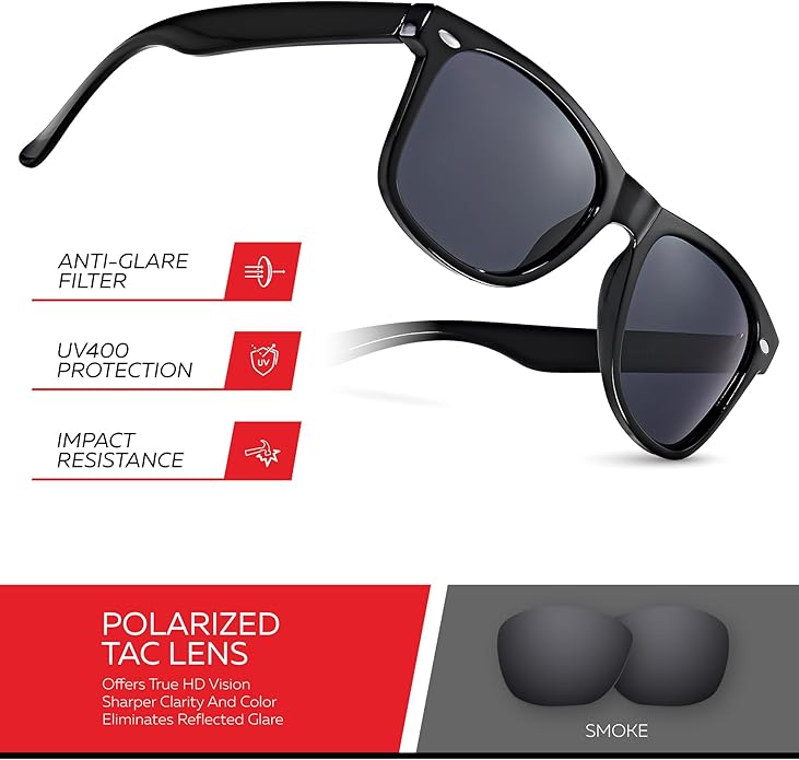 Retro Rewind Polarized Sunglasses for Men and Women - UV Protection Classic Sun Glasses
