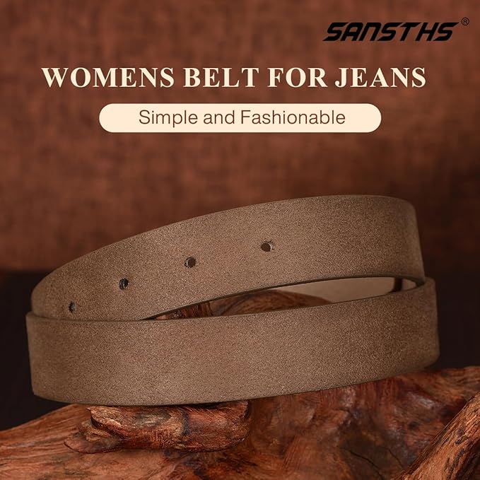 SANSTHS Womens Belt for Jeans Pants Dresses with Alloy Buckle, Floral Print Belt for Women with Unique Print Design
