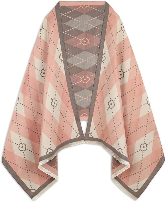 EXTREE Scarfs for Women Pashmina Silky Shawl Wrap for Evening Dressing Blanket Open Front Poncho Cape