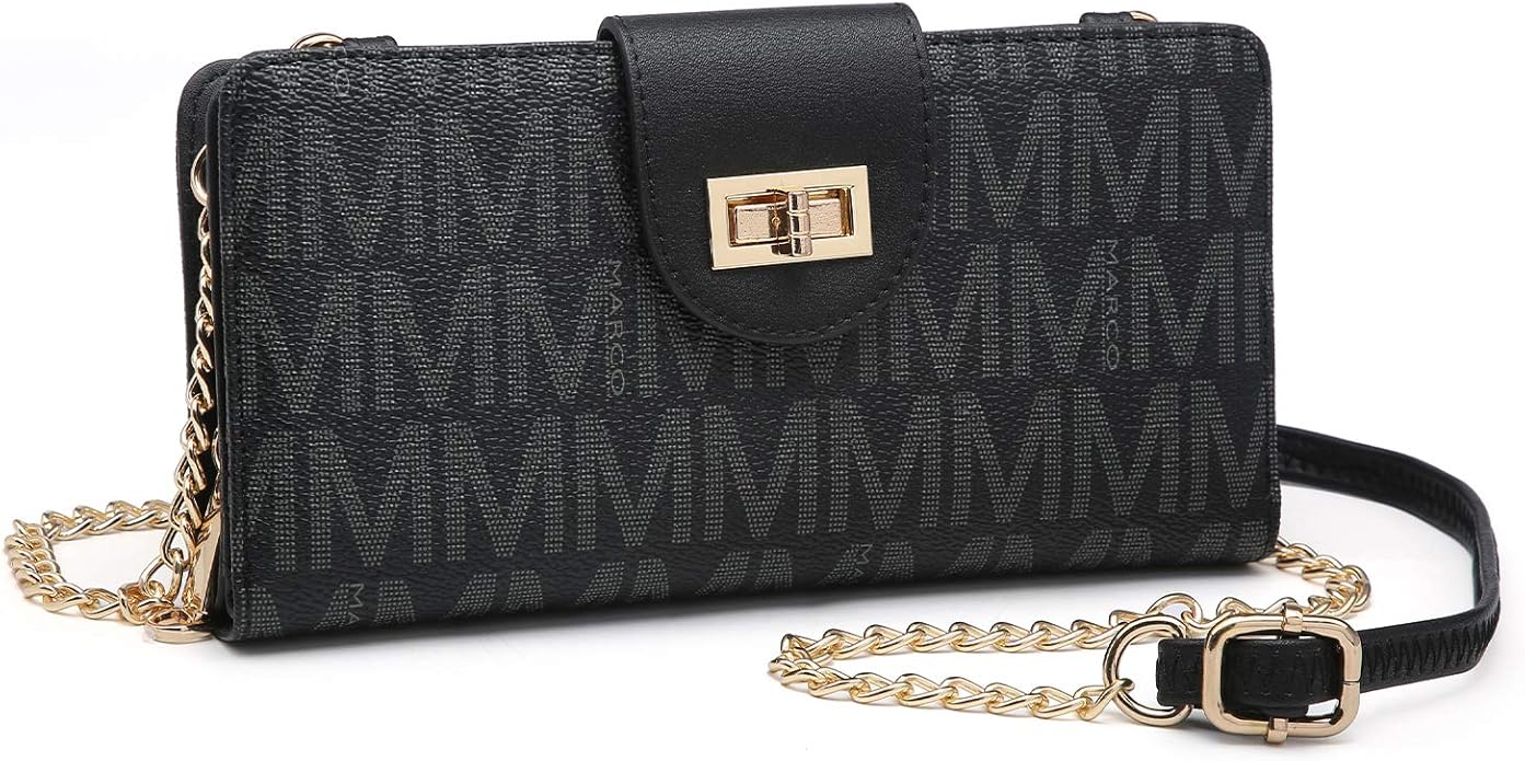 MKP COLLECTION Women Small Crossbody Shoulder Bag Zip Wallet Purse Handbags Clutch Credit Card Holder with Chain Strap