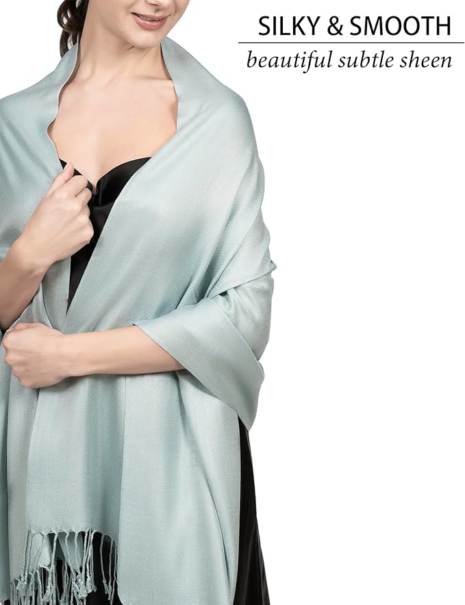 Achillea Soft Silky Pashmina Scarf for Women – Shawl Wrap for Evening Dresses, Bridesmaids, Weddings & Everyday Wear