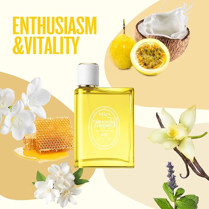 Sttes Perfume 612# – passion fruit coconut water – Eau de Parfum, 2 Bottles Total 6.8 fl oz – Long-Lasting Gourmet Fragrance for Women and Men