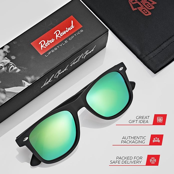 Retro Rewind Polarized Sunglasses for Men and Women - UV Protection Classic Sun Glasses