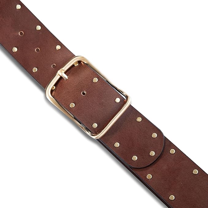 Lucky Brand womens Studded Leather Belt | Stylish | Classic | Modern | Jeans | Pants | Skirt | Dress