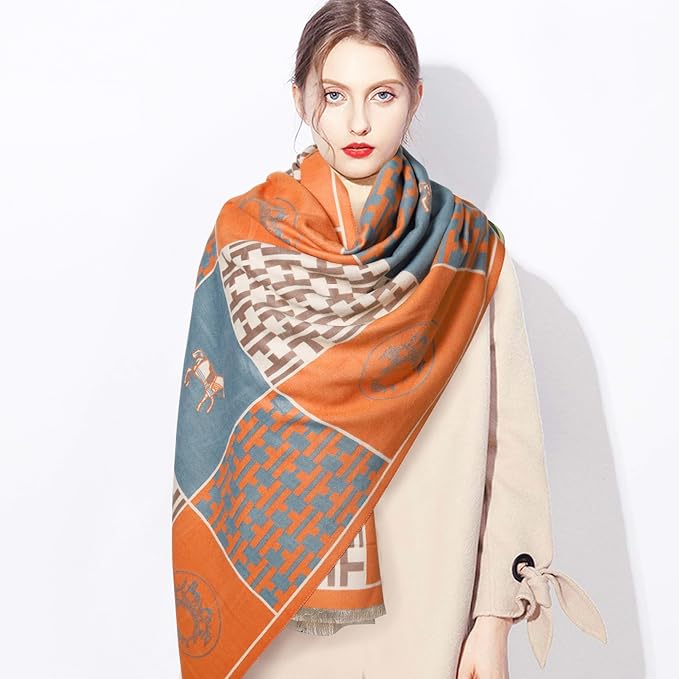 EXTREE Scarfs for Women Pashmina Silky Shawl Wrap for Evening Dressing Blanket Open Front Poncho Cape