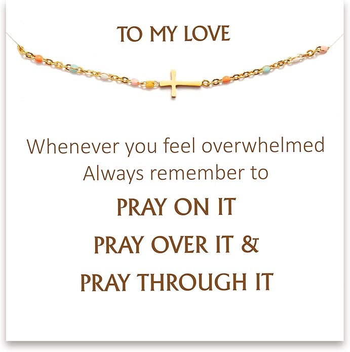 STORYJEWELLERY Christian Gifts for Women, Religious Confirmation and Baptism Gifts, Cross Bracelet for Women, Easter Gift, Encouragement Presents, Christian Jewelry