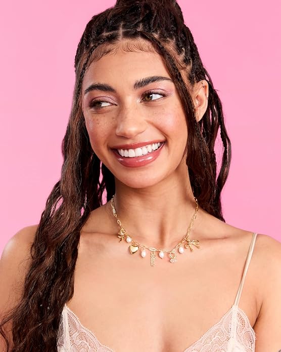 xo, Fetti Gold Bride Charm Necklace | Pearl Bachelorette Accessory, Rhinestone Bridal Jewelry, Bach Party Decorations, Bridesmaid Gift, Wedding Chain Choker