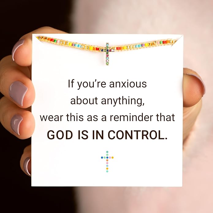 STORYJEWELLERY Christian Gifts for Women, Religious Confirmation and Baptism Gifts, Cross Bracelet for Women, Easter Gift, Encouragement Presents, Christian Jewelry