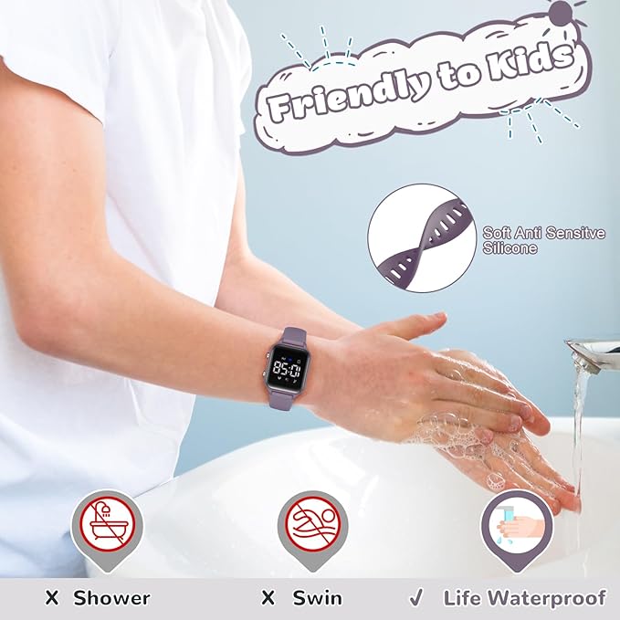 L LAVAREDO Kids Digital Watches for Boys Girls,Waterproof Sport Watch with Pedometer Stopwatch Vibration Alarm for Ages 5-13,No App Fitness Tracker Watch for Kids Teens Birthday Christmas Gifts