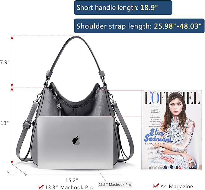 Realer Hobo Crossbody Bags for Women Designer Faux Leather Hobo Handbags Retro Large Size Shoulder Bag Bucket Purse