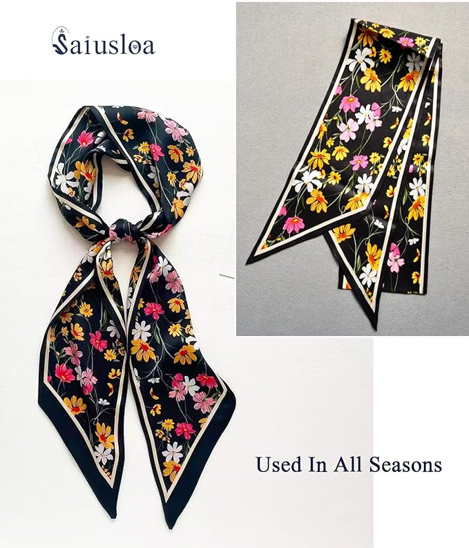 Purse Scarf For Handbags Head Scarves For Women's Hair Bags Scarfs Long Skinny Scarves Fashion Silky