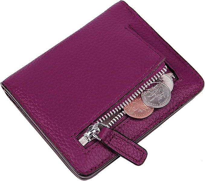 AINIMOER Small Leather Wallet for Women, Ladies Credit Card Holder RFID Blocking Women's Mini Bifold Pocket Purse