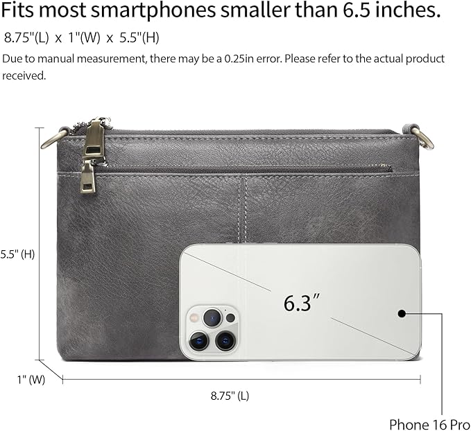 SENDEFN Leather Crossbody Bag for Women Small Clutch Purses Crossbody Shoulder Handbag Wallet Purses RIFD Card Slots