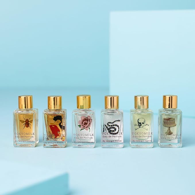 TOKYOMILK Eau de Parfum Discovery Set, 6 Alluring 0.23 fl oz Fragrance Bottles, Luxury Long-Lasting Mini-Perfume Sampler for Women, Exciting Scented Feminine Holiday Gift Set