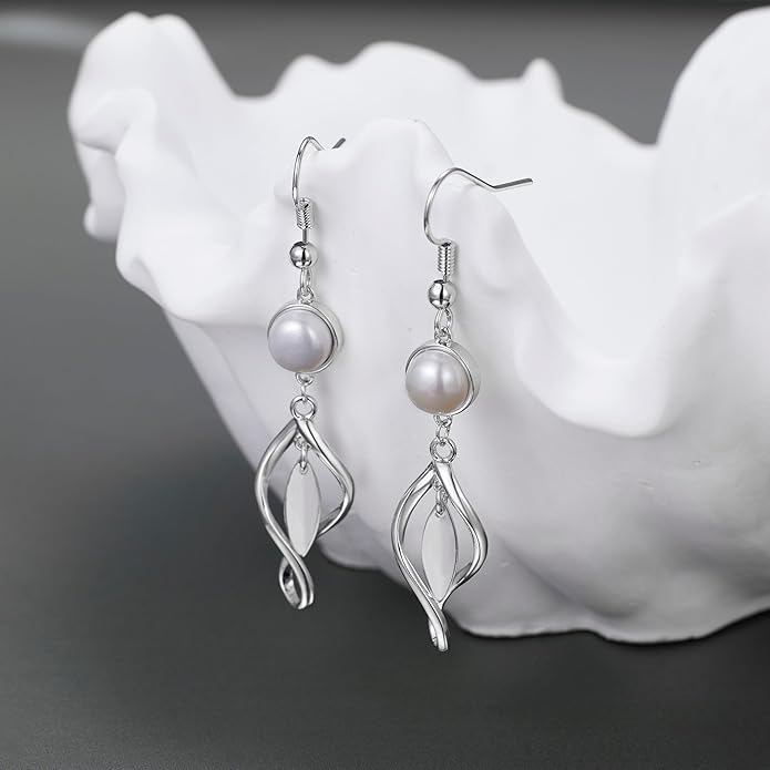 925 Sterling Silver Hooks Small Dangle Drop Earrings for Women Light Weight Tricolor Subtlety Small Fashion Dainty Perfect Jewelry for Gifts hypoallergenic Elegant Classical