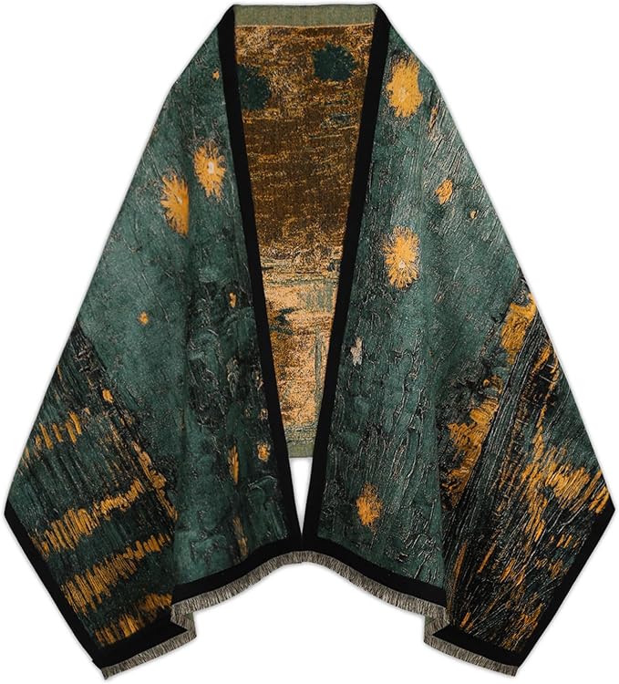 EXTREE Scarfs for Women Pashmina Silky Shawl Wrap for Evening Dressing Blanket Open Front Poncho Cape