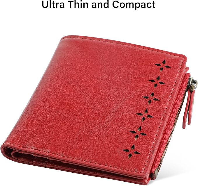 Lavemi Ultra Thin Small Compact Leather Womens Girls Wallets RFID Blocking Credit Card Holder for Women