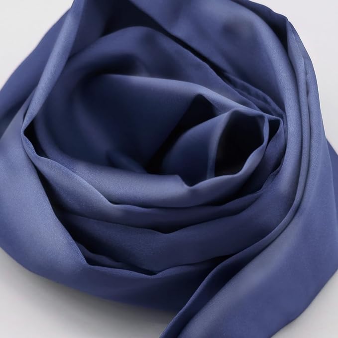 Long Satin Neckerchief Versatile Ribbon Tie Neck Scarf Solid Color Skinny Womens Tie