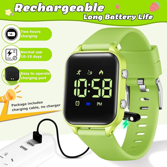 L LAVAREDO Kids Digital Watches for Boys Girls,Waterproof Sport Watch with Pedometer Stopwatch Vibration Alarm for Ages 5-13,No App Fitness Tracker Watch for Kids Teens Birthday Christmas Gifts
