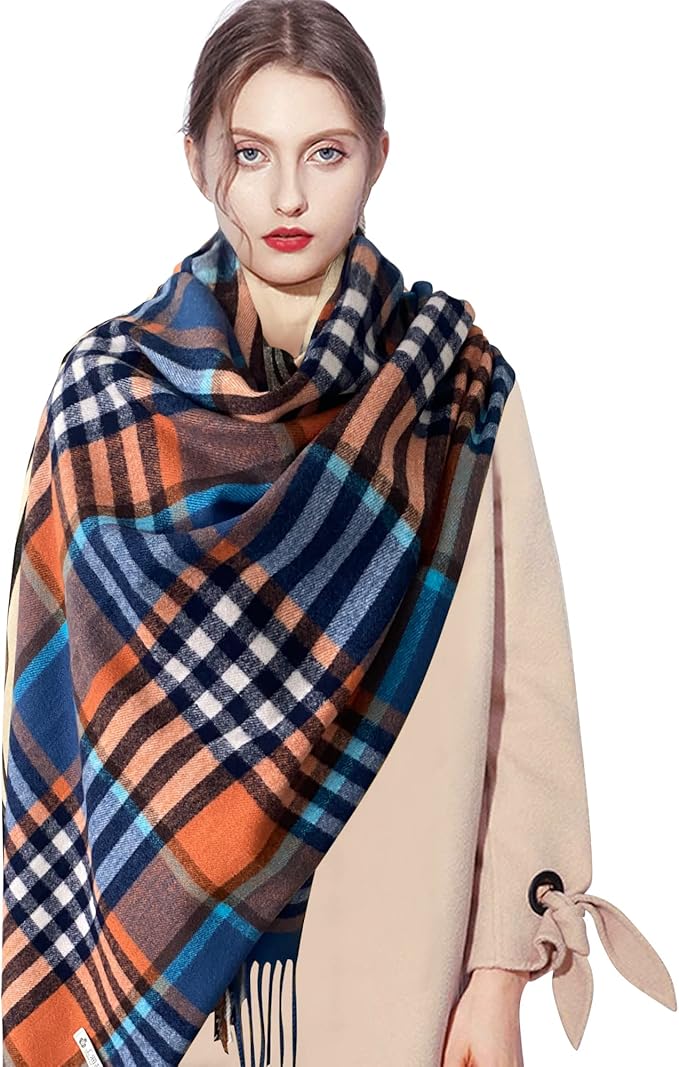 EXTREE Scarfs for Women Pashmina Silky Shawl Wrap for Evening Dressing Blanket Open Front Poncho Cape