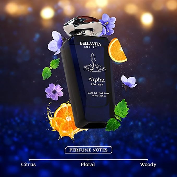 BELLAVITA Luxury Mood Collection ALPHA Perfume for Women 100ml | Pheromone Inspired Technology Long Lasting Fragrance | Notes of Floral, Jasmine and Citrus | Gourmet, Spicy Premium Fragrance