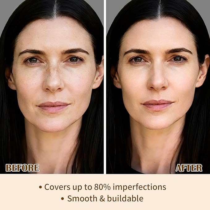 UCANBE 2-IN-1 Foundation + Concealer, Full Coverage Long-Lasting Matte Makeup for Normal, Combination and Oily Skin, Buildable Waterproof Formula with Hyaluronic Acid （05 Nude Beige）