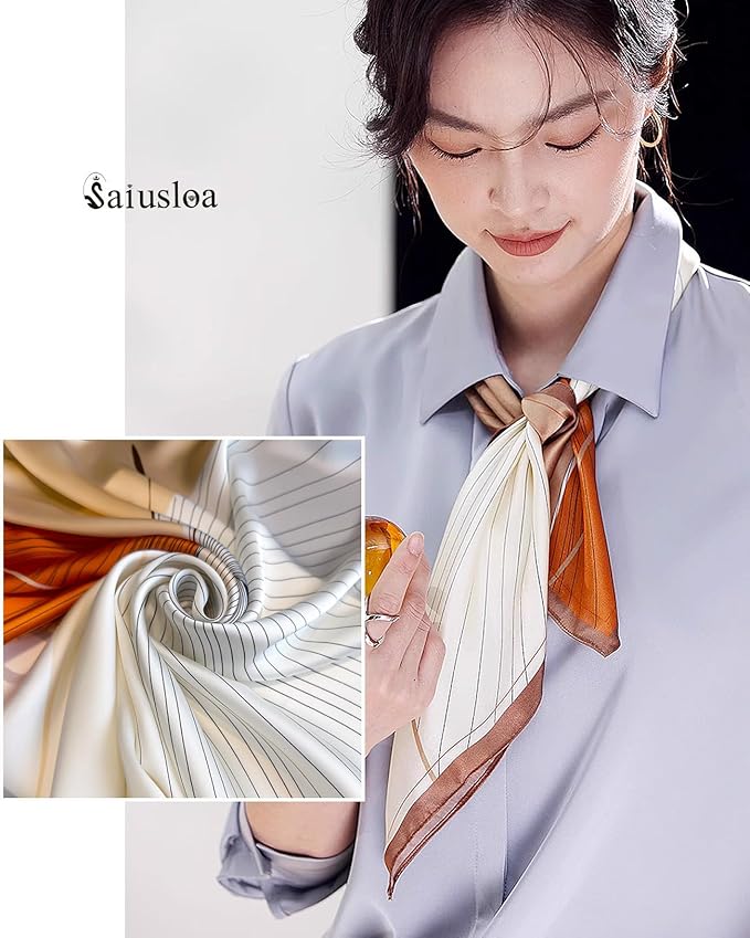 Neck Scarf For Womens Silky Head Scarves Hair Bandanas Square Scarf Fashion Accessories lightweight