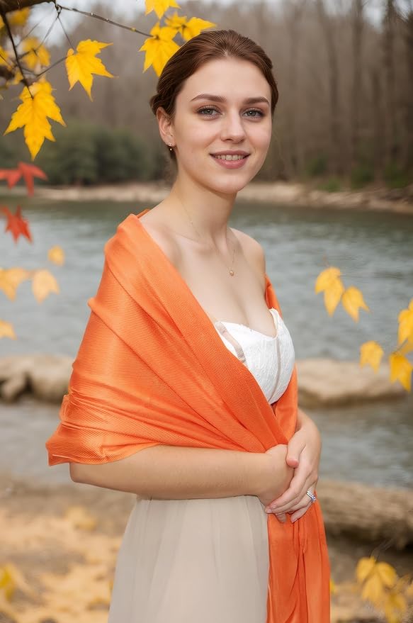 Achillea Soft Silky Pashmina Scarf for Women – Shawl Wrap for Evening Dresses, Bridesmaids, Weddings & Everyday Wear