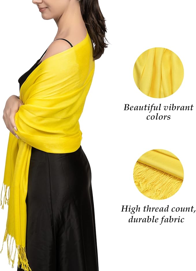 Achillea Soft Silky Pashmina Scarf for Women – Shawl Wrap for Evening Dresses, Bridesmaids, Weddings & Everyday Wear