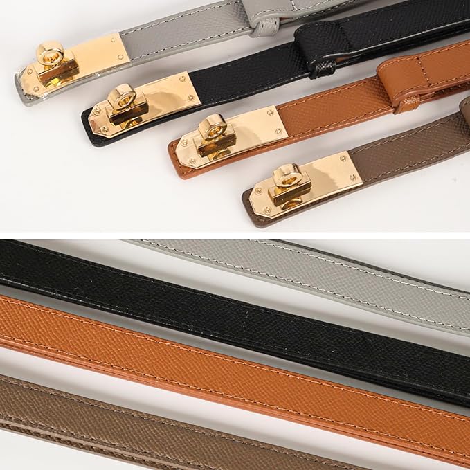 Women's Fashion Classic Metal Buckle Leather Belt with Jeans Dress