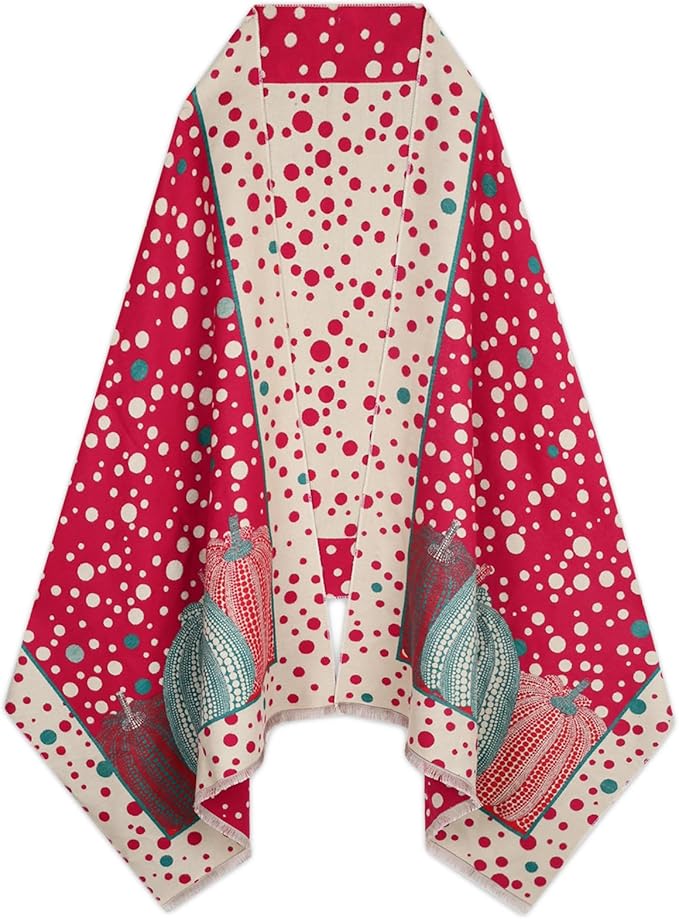 EXTREE Scarfs for Women Pashmina Silky Shawl Wrap for Evening Dressing Blanket Open Front Poncho Cape