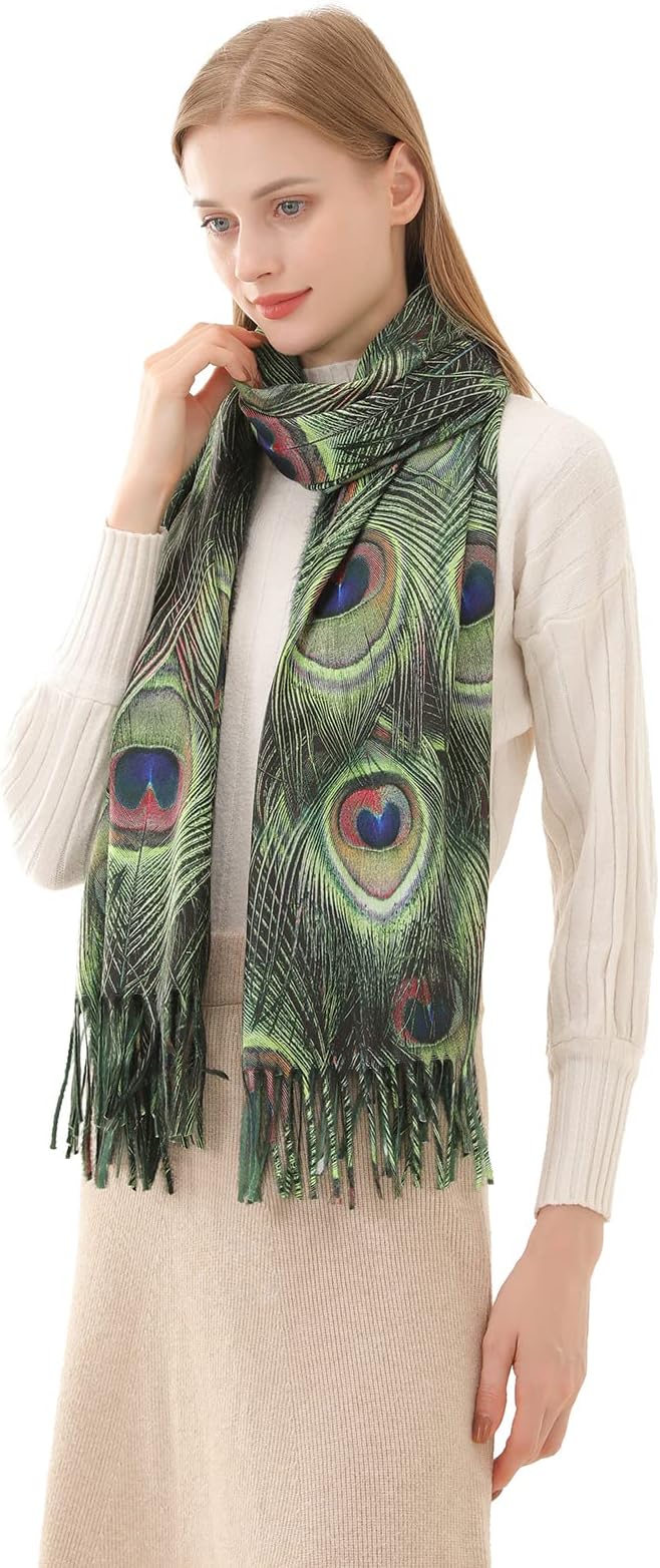 Scarf Shawl Wraps for Women Pashmina Soft Cashmere Scarf Printed Large Blanket Scarf Warm for Fall Winter