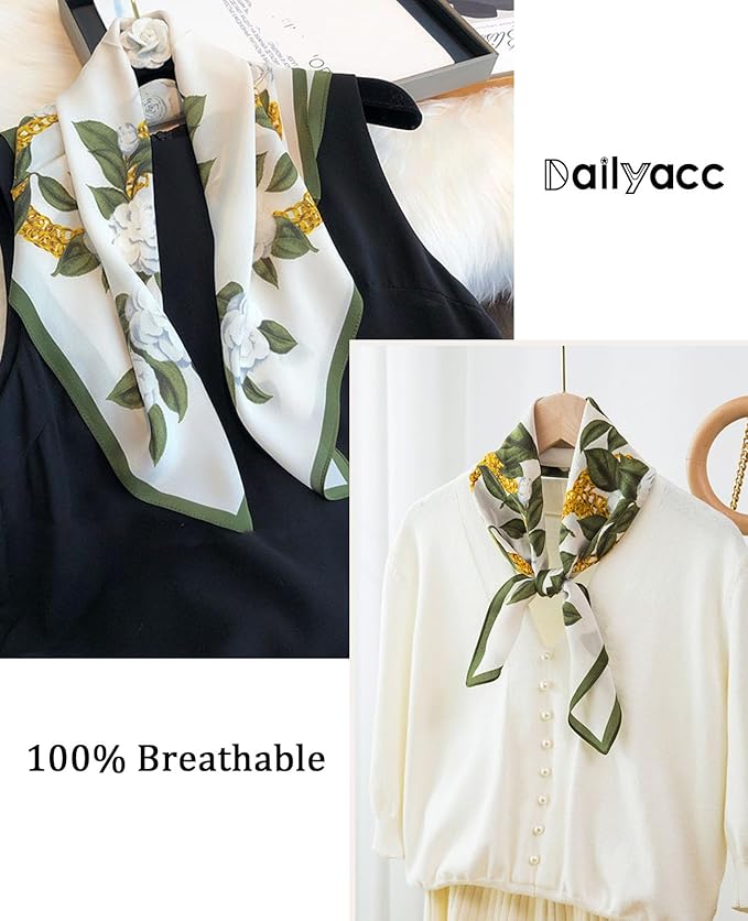 Dailyacc Hair Bandanas Scarf For Women Lightweight Fashion Neck Silk Satin Head Scarves For Sleeping Handbags Scarf