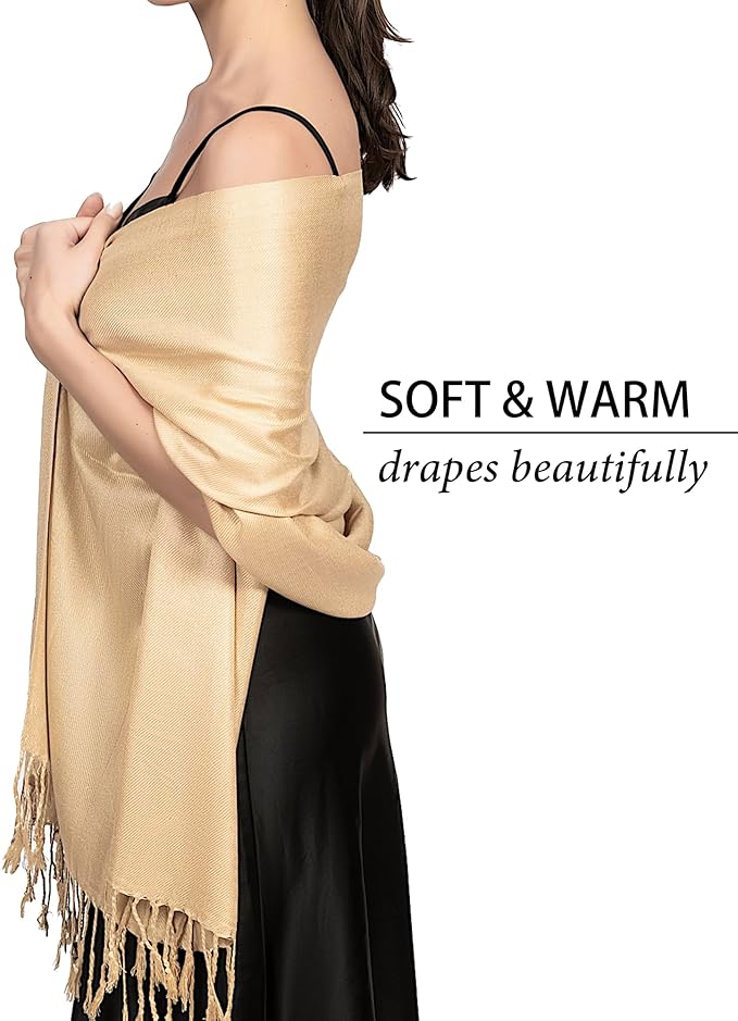 Achillea Soft Silky Pashmina Scarf for Women – Shawl Wrap for Evening Dresses, Bridesmaids, Weddings & Everyday Wear