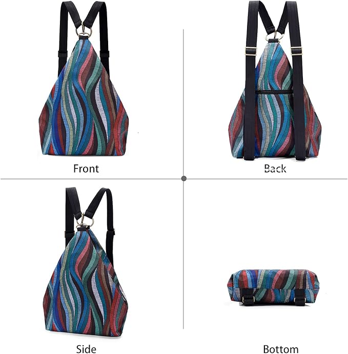 Black Butterfly Premium Backpack for Women, Bohemia Style Fashion Casual Daypack Backpack, Small Backpack Purse (68-multicolor Plus)