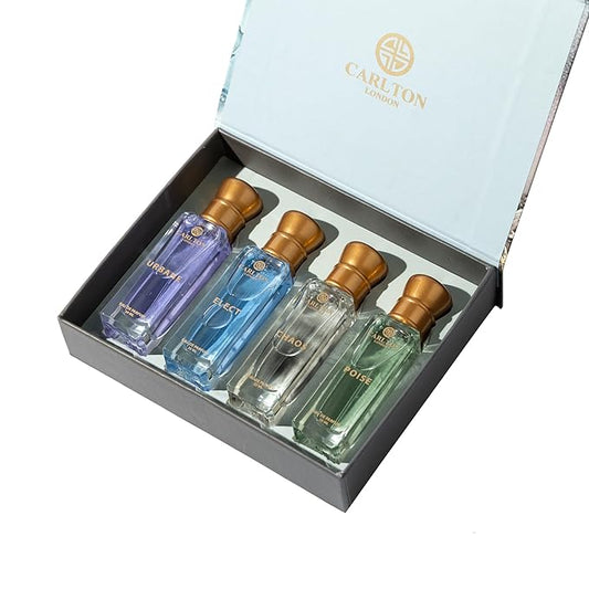 Carlton London Elite Perfume For Woman & Man – 4x20ml | Luxury Perfume Gift Set For Couple | Long Lasting Unisex EDP Combo With Fruity, Musky, Citrusy, Smoky Notes | Travel Size Perfumes Set