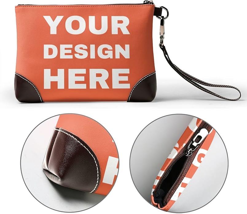Custom Leather Wristlet Personalized Wallets For Women Men Wristlet Handbags Customized Clutch Purses For Women